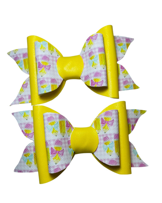Yellow vinyl bow