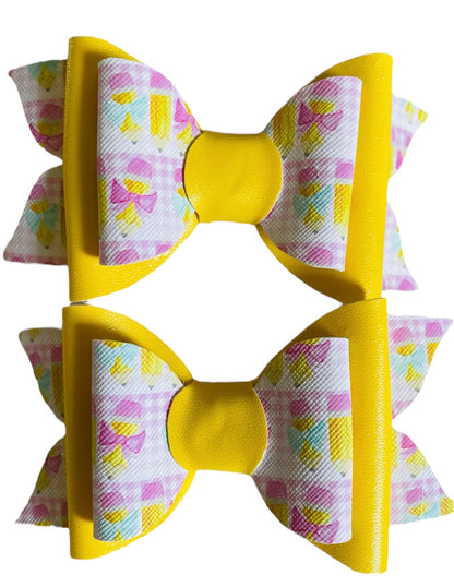 Yellow vinyl bow