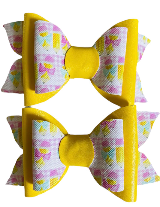 Yellow vinyl bow